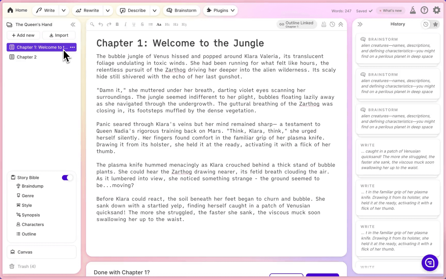 Write feature